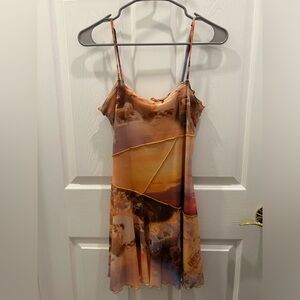 Orange Greece Mini Slip Dress from Urban Outfitters